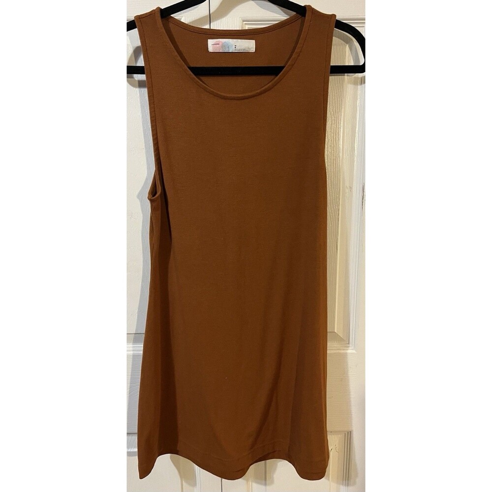 Free People Beach Sleeveless Knit Round Neck Mini Relaxed Dress Size Medium